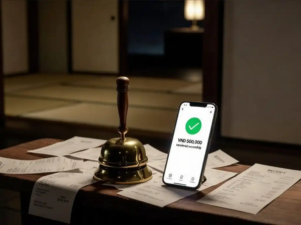手機螢幕顯示數位轉帳通知與支付 QR Code